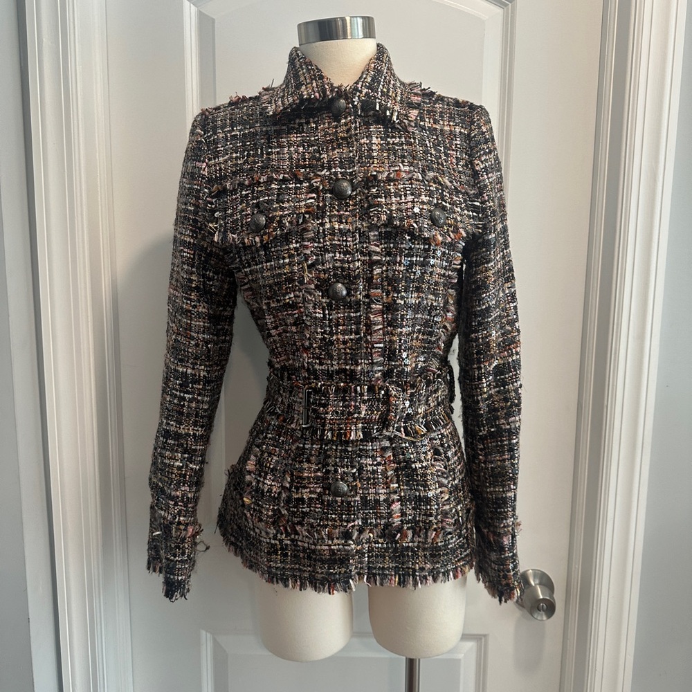 Ramy Brook DOLORES Tweed Belted Jacket